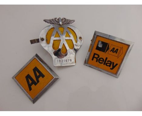 Vintage AA badge and two others