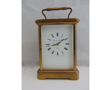A good quality carriage clock by Matthew Norman with eight day striking mechanism No 1750