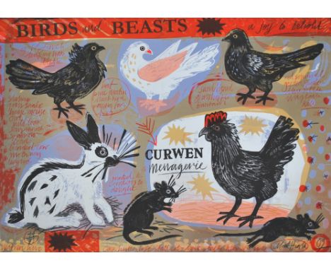 Mark Hearld Curwen Menagerie  lithograph 17 of 75 signed 86 x 113 cm unframed On show at the Curwen Gallery  RRP £ 315