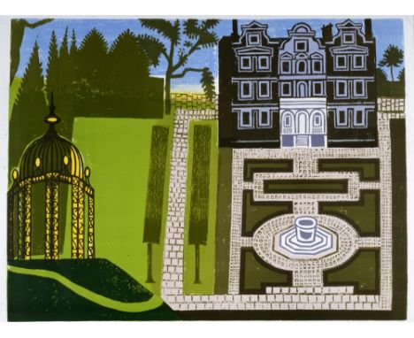 Edward Bawden Queen's Garden lithograph 95 of 160 signed 63 x 77 cm unframed On show at the Curwen Gallery  RRP £ 950