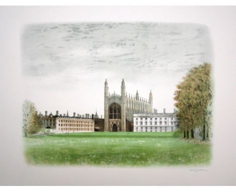 David Gentleman King's College, Cambridge lithograph archive signed 54 X 67 cm unframed On show at the Curwen Gallery  RRP £ 