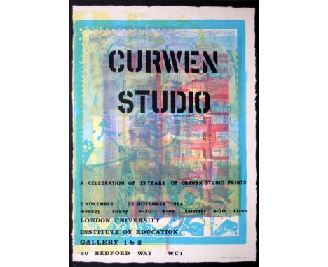 Celebration of 25 years of Curwen Studio Prints poster, no.2 lithograph - double sided signed 77 x 56 cm unframed On show at 