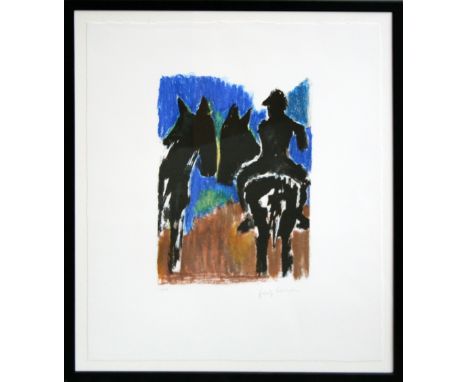 Josef Herman Horse Riders 1997 lithograph 26 of 150 signed 61 x 51 cm framed   On show at the Curwen Gallery  RRP £ 350