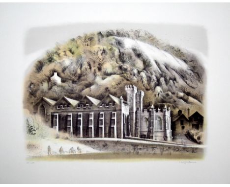 David Gentleman Warehouses (Iron Bridge Series) lithograph 141 of 240 signed 56 X 68 cm unframed On show at the Curwen Galler