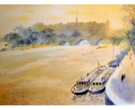 Derek Mynott Ille de la Cite lithograph 79 of 250 signed 54 x 66 cm unframed On show at the Curwen Gallery  RRP £ 250
