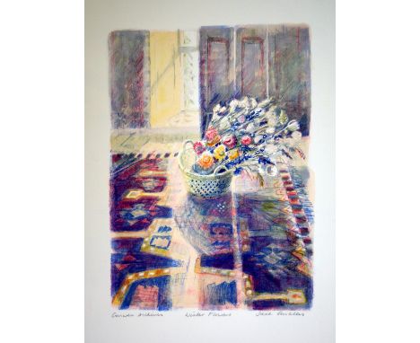 Jane Corsellis Winter Flowers lithograph Curwen archive signed 84 x 60 cm unframed On show at the Curwen Gallery  RRP £ 350