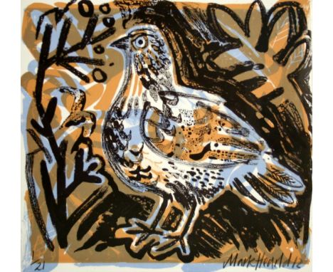 Mark Hearld Partridge lithograph 1 of 21 signed 32 x 36 cm unframed On show at the Curwen Gallery  RRP £ 225