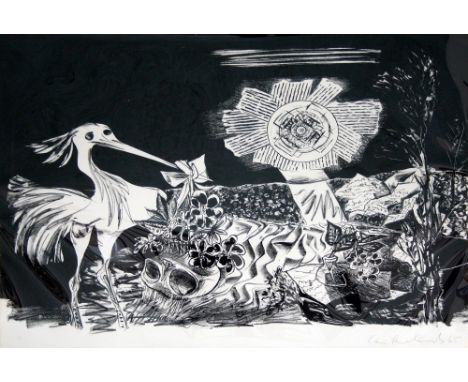 Ceri Richards Dylan Thomas Suite: And Death shall have no Dominion (3a) 1965 lithograph 13 of 50 signed 51 x 81 cm unframed O