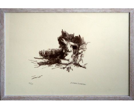 Bernard Dunstan Nude sitting lithograph 12 of 50 signed 35 x 49 cm framed   On show at the Curwen Gallery  RRP £ 150