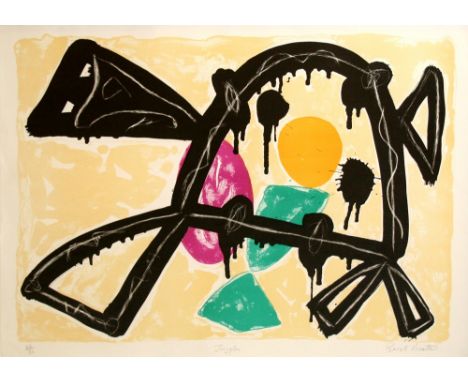 Basil Beattie Juggler lithograph 27 of 30 signed 62 x 89 cm unframed On show at the Curwen Gallery  RRP £ 350