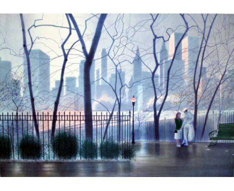 Gerald Mynott Manhattan Evening lithograph 21 of 250 signed 56 x 76 cm unframed On show at the Curwen Gallery  RRP £ 250
