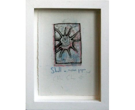 Chloe Cheese Shell on Tissue Paper lithograph 18 of 100 signed 19 x 14 cm framed   On show at the Curwen Gallery  RRP £ 90