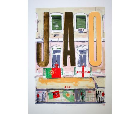 Tim Vyner JAO Portugal v England 2004 lithograph 8 of 75 signed 90 x 68 cm unframed On show at the Curwen Gallery  RRP £ 250