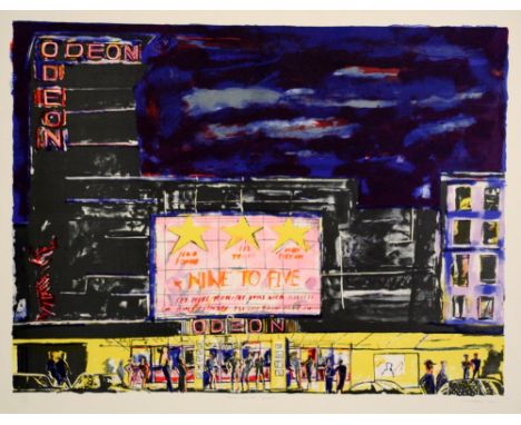 Chris Corr Leicester Square Odeon lithograph 22 of 160 signed 56 x 71 cm unframed On show at the Curwen Gallery  RRP £ 75