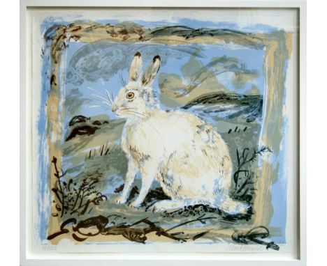 Mark Hearld Mountain Hare lithograph 38 of 125 signed 72 x 76 cm framed   On show at the Curwen Gallery  RRP £ £295