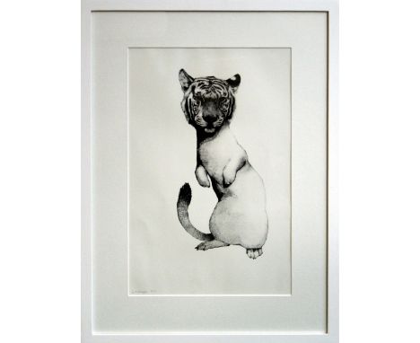 Jennifer Kate McIntyre Tigermine lithograph 3 of 4  signed 62 x 45 cm framed On show at the Curwen Gallery  RRP £ 285
