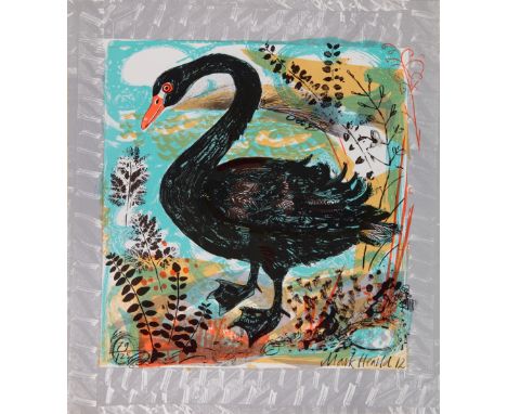 Mark Hearld Menagerie Swan lithograph 50 of 125 signed 57 x 53 cm unframed On show at the Curwen Gallery  RRP £ 225