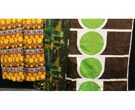 Textiles - mid 20th century fabric including Francis Price 'Rhapsody'; Heals 'Project' designed by Peter McCulloch; a pair of