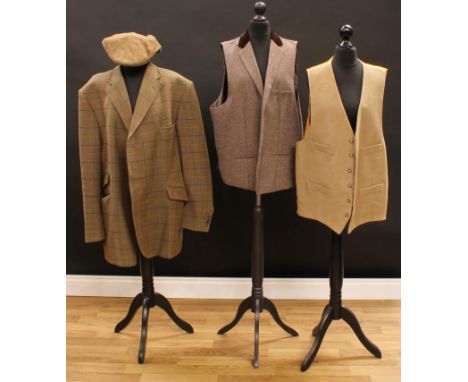 Vintage Clothes - a Bladen tweed jacket; a moleskin waistcoat; another waistcoat (3) 