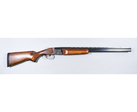 A .410 Calibre Over and Under Shotgun, by Baikal, 26.5ins blued steel barrel with elevated top rib, bright steel action, hard