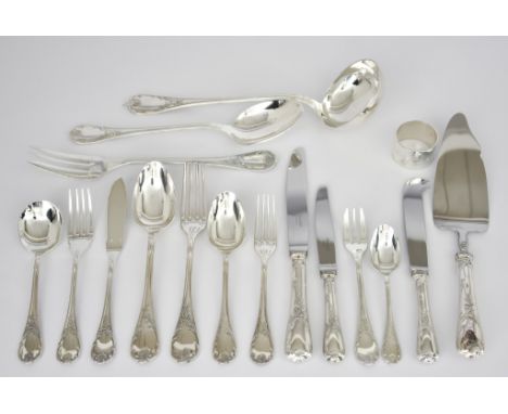 A French Plated Marly Pattern Table Service&nbsp;by Christoffle,&nbsp;comprising - twelve soup spoons, twelve fish forks and 