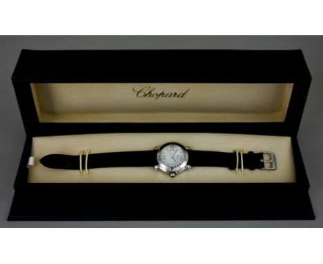 A Lady's Quartz Movement " Happy Sport" Wristwatch, by Chopard, serial No. 1812903, stainless steel case, 30mm diameter, whit