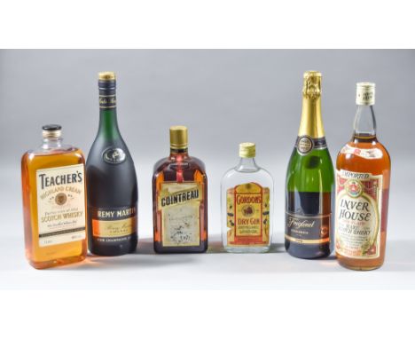 Twenty One Bottles of Wines and Spirits, comprising - a litre bottle of Courvoisier Luxe Cognac, boxed, a litre bottle of Rem