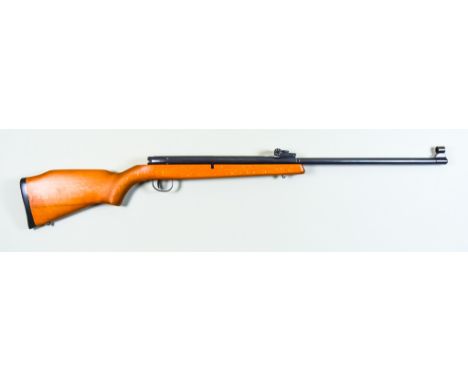 A .177 Calibre Air Rifle, 20th Century, by Webley, Model Osprey, blued steel barrel,19ins side lever action, beech stock with