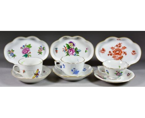 A Small Collection of Herend Porcelain Coffee Wares, primarily coffee cups and saucers (35 pieces)