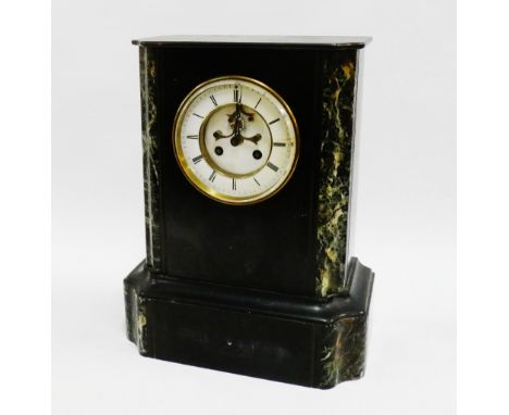 Black slate mantle clock 