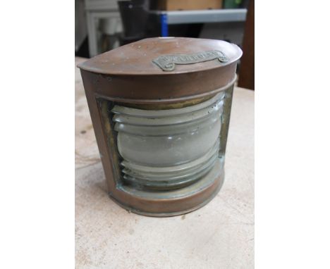 A starboard copper lamp 