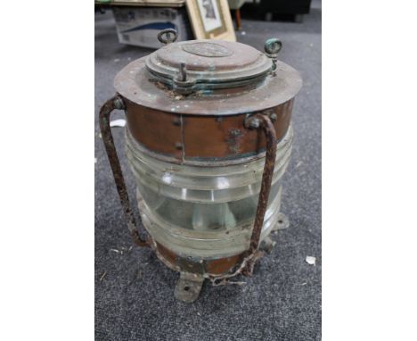 A copper ship's lamp 