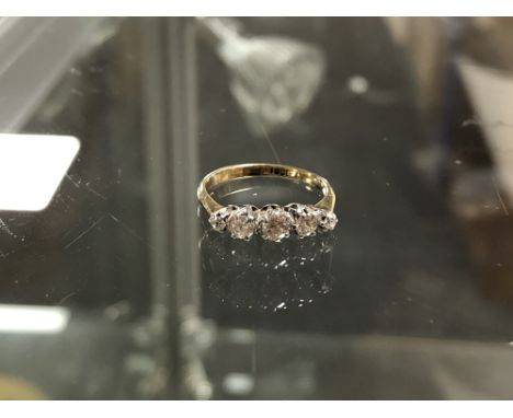 An 18ct gold five stone diamond ring, size G1/2 CONDITION REPORT: 1.8g