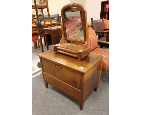 A Victorian dressing table mirror together with storage cabinet  CONDITION REPORT: The cabinet measures 65cm wide by 40cm dee