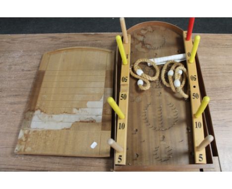 A bagatelle board and shove half penny board 