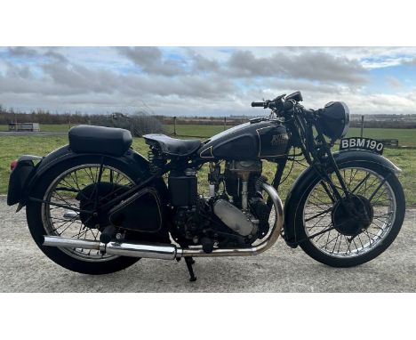 1937 Rudge UlsterRegistration number BBM 190Frame number 53706Engine number U 2007Genuine bronze head modelPurchased in 2017R