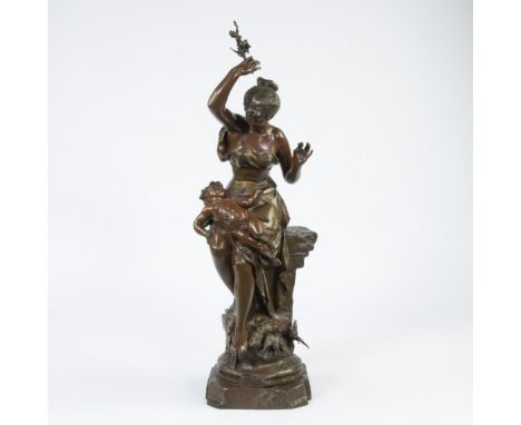 Auguste DE WEVER (1836-1910), bronze sculpture Fleur d'amour, signedAuguste DE WEVER (1836-1910), bronzen sculptuur Fleur d'a