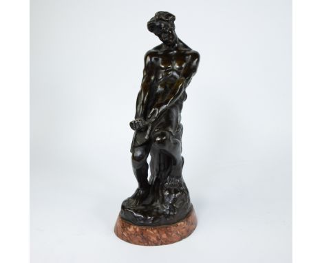 Voets &amp; Vially (Victor VOETS (1882-1950)), bronze statue of a woodworker, Bija foundry, signedVoets &amp; Vially (Victor 