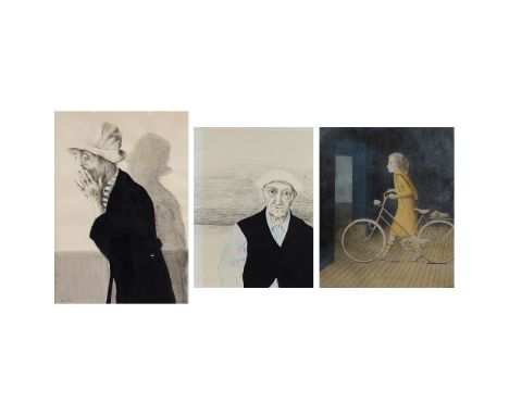 Roland DEVOLDER (1938), etching and 2 drawings, signedRoland DEVOLDER (1938), lot van een ets en 2 tekeningen, getekend73 x 5