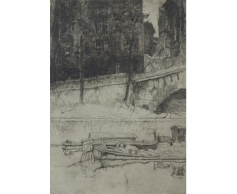 Jules DE BRUYCKER (1870-1945), etching Quai Conté Paris, numbered 42/50 and signedJules DE BRUYCKER (1870-1945), ets Quai Con