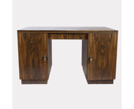 Art Deco desk in rosewood, 1930sArt Deco bureau in palissander, jaren '3077.5 x 135 x 75 cm