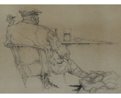 Jules DE BRUYCKER (1870-1945), etching Marchand campagnard, numbered 77/100 and signedJules DE BRUYCKER (1870-1945), ets Marc