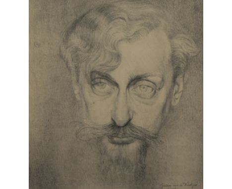 Gustave VAN DE WOESTYNE (1881-1947), lithograph Portrait de Hippolyte Fierens - Gevaert 1910, signed in pen and dedicated to 