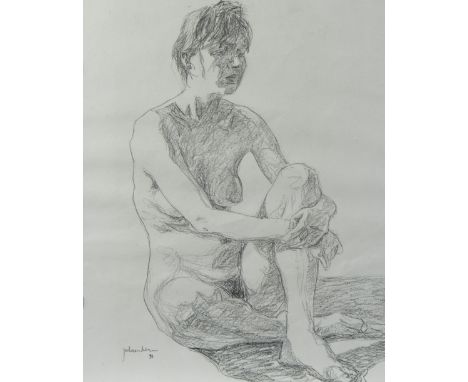 Johan VAN VLAENDEREN (1952), oil on canvas Girl portrait and pencil drawing Nude, signed and dated '91Johan VAN VLAENDEREN (1