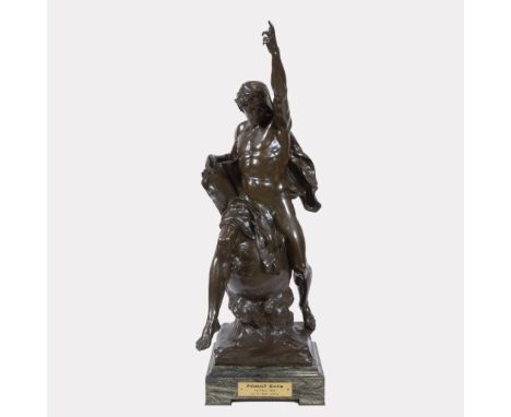 Emile Louis PICAULT (1833-1915), bronze ‘Ad Lumen’, signedEmile Louis PICAULT (1833-1915), brons 'Ad Lumen', getekendH 104 cm