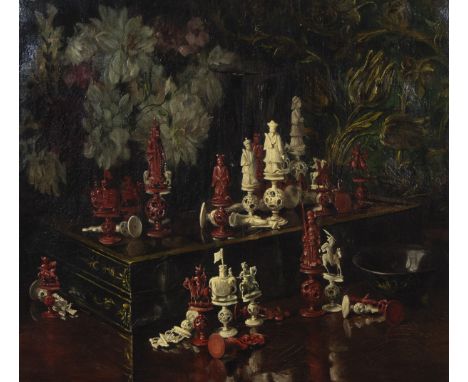 Willem ROELOFS junior (1874-1940), oil on canvas Still life with Chinese figurines, signedWillem ROELOFS junior (1874-1940), 