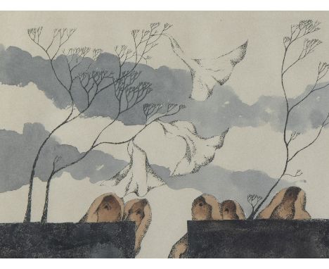 Yves RHAYÉ (1936-1995), etching Untitled, numbered 10/50 and signedYves RHAYÉ (1936-1995), ets Zonder titel, genummerd 10/50 