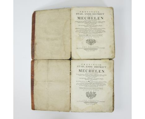 2 volumes Province, city and district of Mechelen, by J.B. Jorez, 17702 delen Provincie, stad ende district van Mechelen, doo