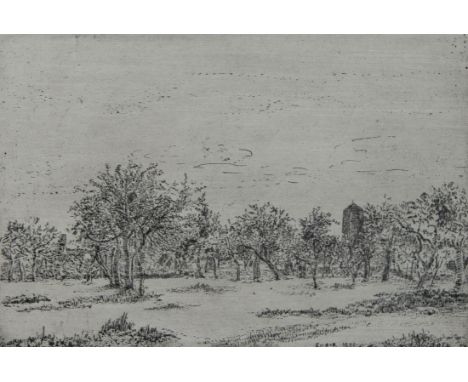 James ENSOR (1860-1949), etching ‘Verger en Flandre’, signed and signed dedication to Albert CrognyJames ENSOR (1860-1949), e