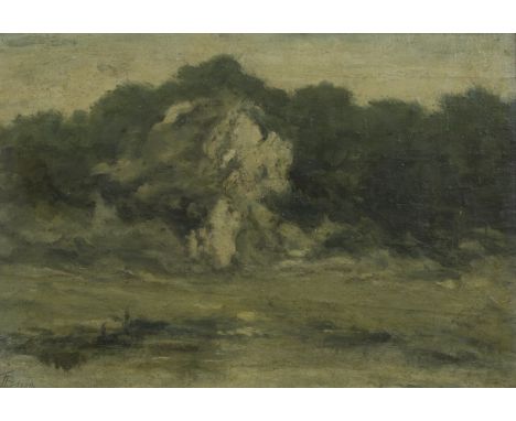 Théodore BARON (1840-1899), oil on panel Landscape, signedThéodore BARON (1840-1899), olie op paneel Landschap, getekend32 x 